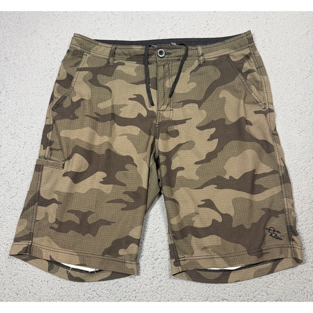 DaHui Hybrid Collection Shorts Mens 34 Brown Camo Chino Quick Dry 11 Inseam